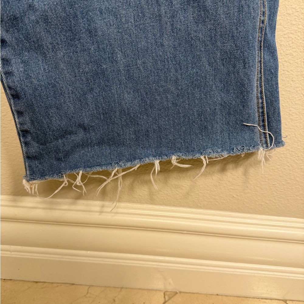 Veronica Beard Taylor Raw Hem High Waist Wide Leg Jean Medium Wash Denim Size 30 - Picture 7 of 11